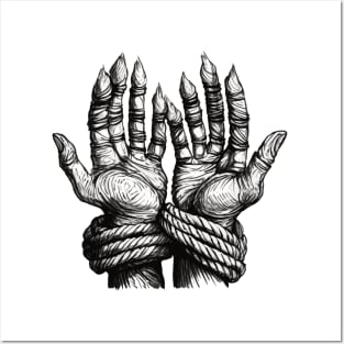 Hands made of ropes Posters and Art